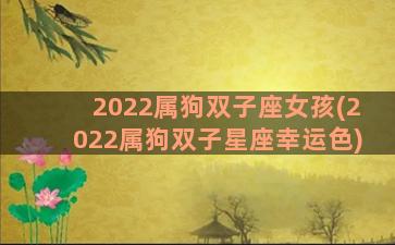 2022属狗双子座女孩(2022属狗双子星座幸运色)