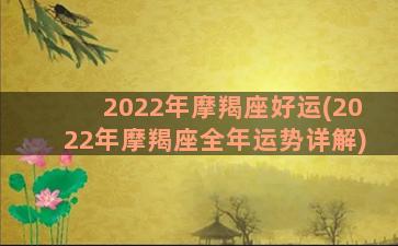 2022年摩羯座好运(2022年摩羯座全年运势详解)