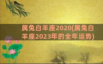 属兔白羊座2020(属兔白羊座2023年的全年运势)