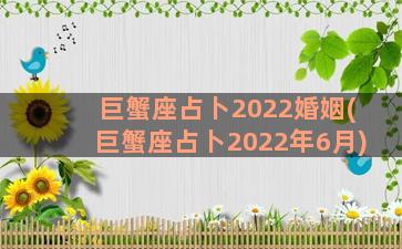 巨蟹座占卜2022婚姻(巨蟹座占卜2022年6月)